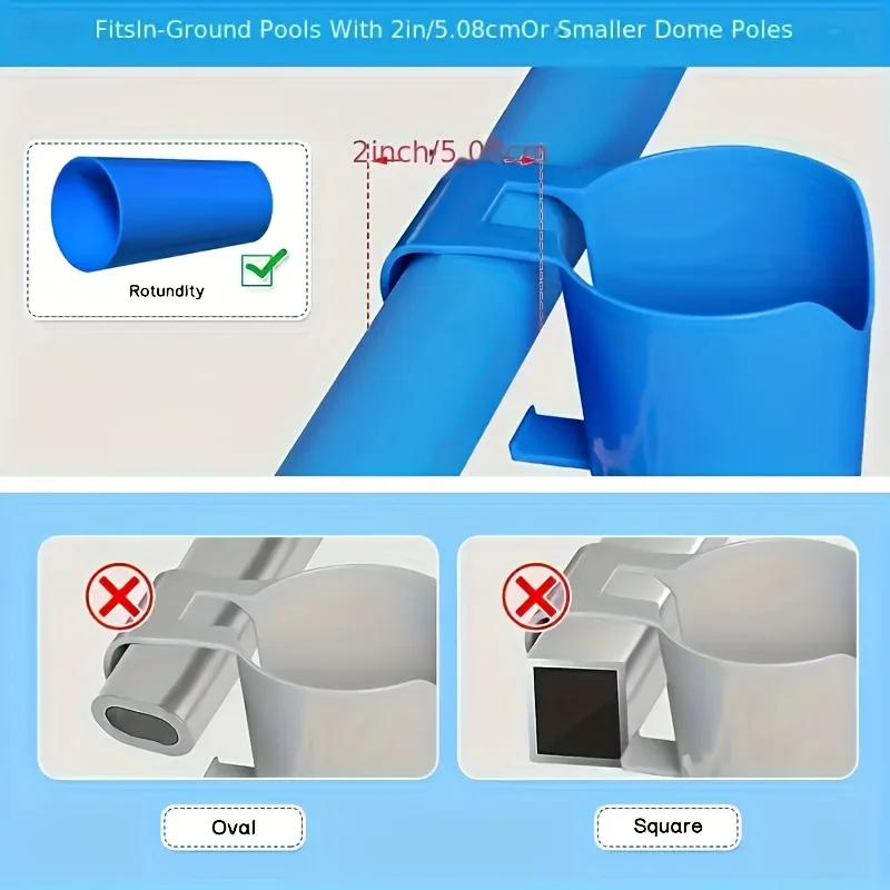 Heavy Duty Poolside Cup Holder No Drill Hanging Organizer with Strong Grip for Hot Tub Beach Patio Swimming Pool Accessories