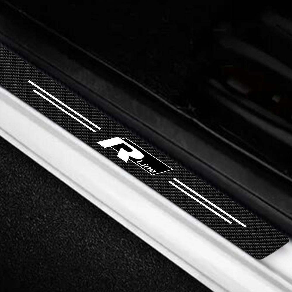 Car Styling Threshold Strip Stickers Auto Anti-Scratch Door Sill Decal Accessories For Volkswagen VW GOLF Tiguan Polo Motion MK4 zk9