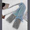 Korean Cute Fluffy Bow Knit Scarf - Women's Winter Neck Warmer