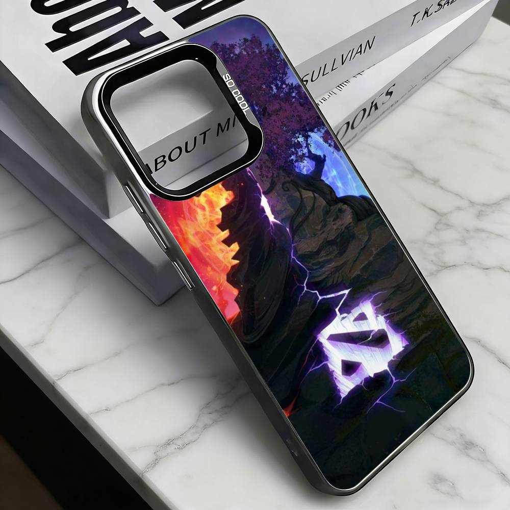

D-DOTA 2 Чехол для телефона для iPhone 17,16,15,14,13,12,11 Plus,Pro Max,XS,Красочный Серебряный чехол для телефона Funda Cover iPhone14Plus
