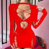 Sexy Fishnet Bodycon Dresses Women Hollow Nightwear Night Clothes  Pajamas Mujer Porno Clubwear See Through Bodysuit Dress