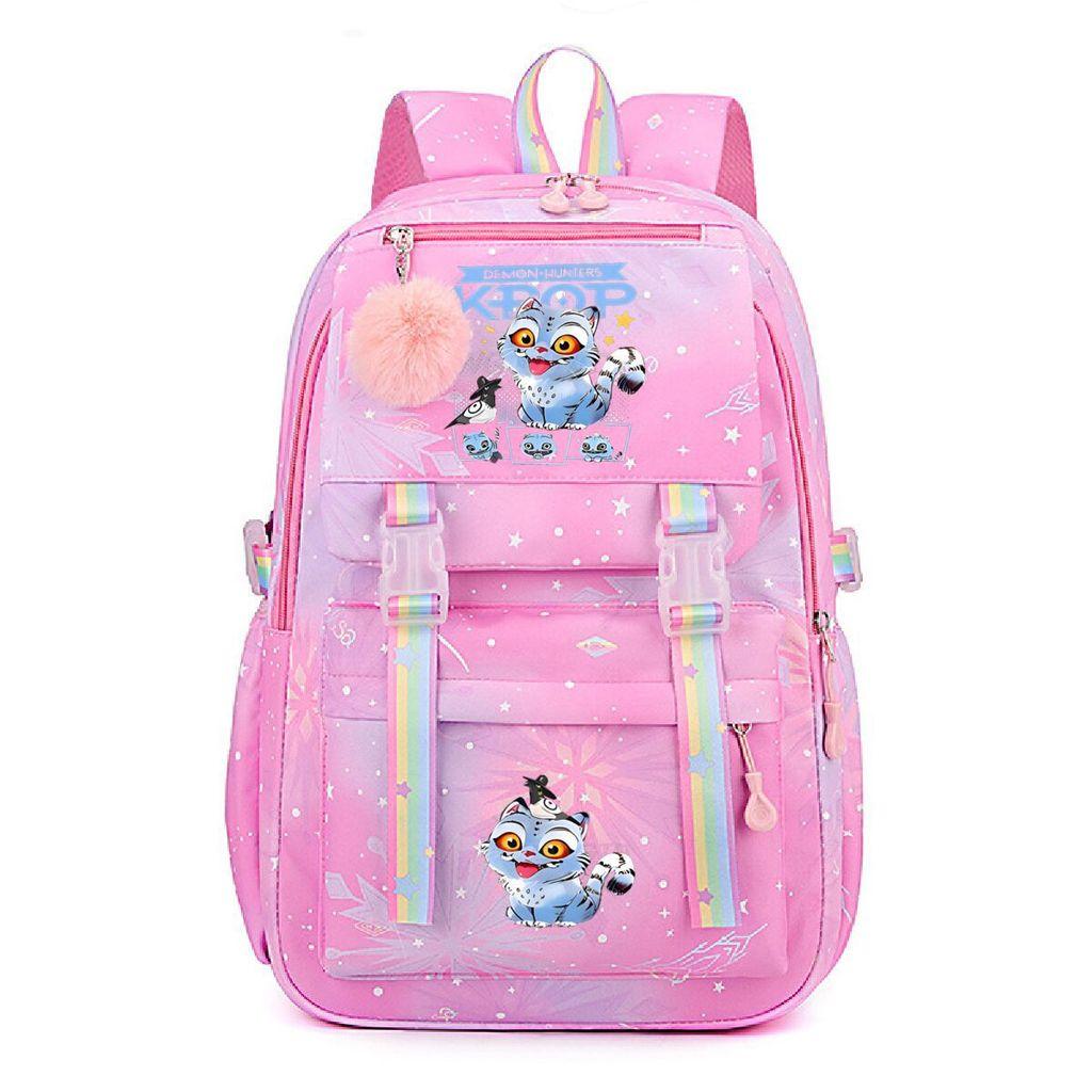 Kids Girls Kpop Zoey Mira Rumi Derpy Sajaboys Printed Student School Bag Casual Rainbow Backpack 44*30*22cm