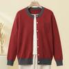 Women Plus Size Knit Cardigan Color Block Button Down Long Sleeve Pocket Loose Casual Sweater Jacket