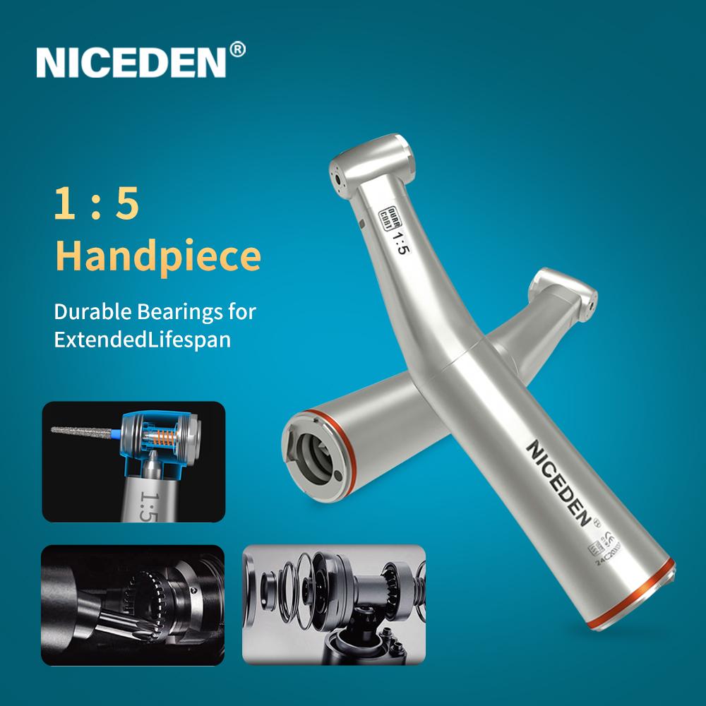 Niceden 1:Pièce à main dentaire à fibre optique à faible vitesse, moteur à bouton-poussoir de type E