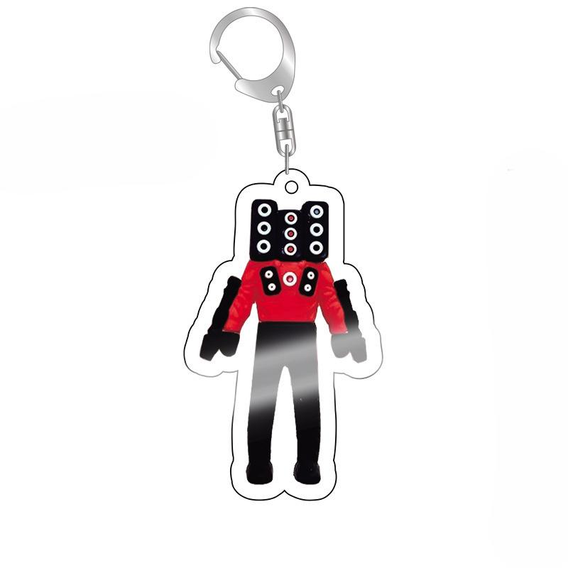 Skibidi Toilet Cameraman Speakerman Acrylic Products Keychain Funny Jewelry Friends Fans Gift Bag Charms Souvenir Accessorie