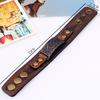 Retro Totem Pattern Cowhide Leather Buckled Wristband Bracelet For Men Handmade Adjustable Bracelet Punk Accessories Couple Gift