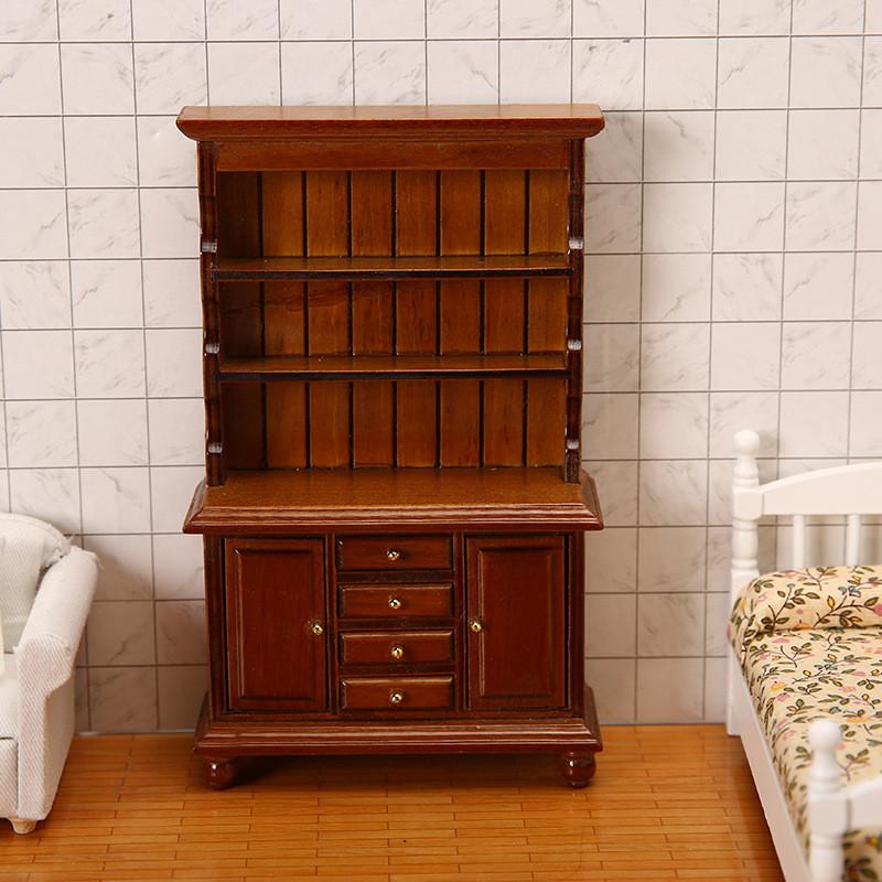 Wooden Dollhouse Miniature Display Cabinet With Four Drawers For Collectors And Craft Enthusiasts