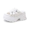 New thick heel cool slippers women's summer new muffin thick bottom hollow fish mouth slippers wear fashion one-word drag