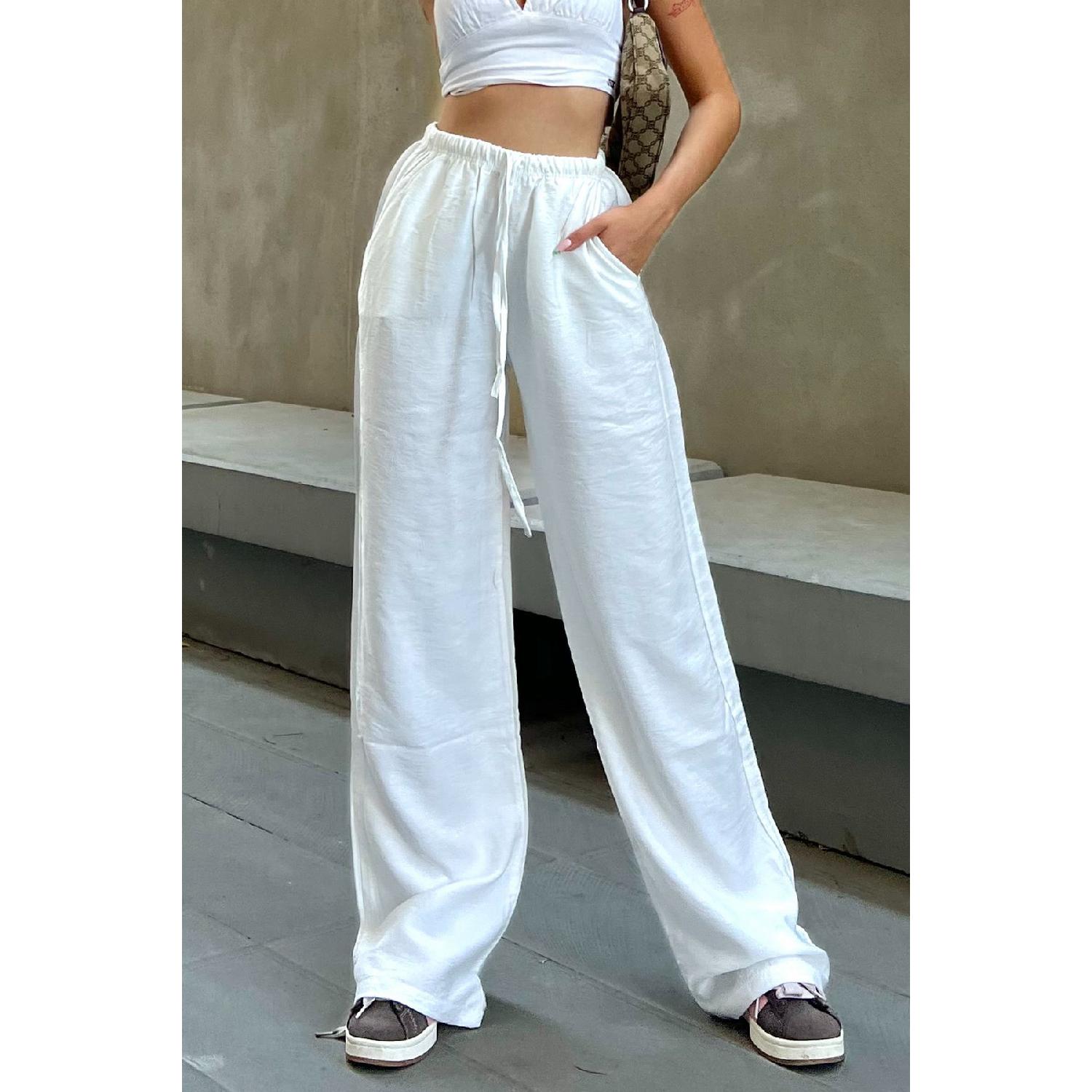 

Plenty Of Cut Pants With White Linen Mixture XS чорний