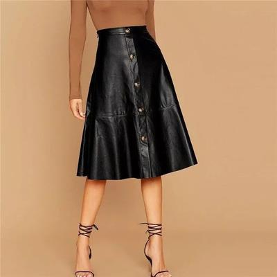 Handmade BLACK Women's Skirt Real Soft Lambskin Leather New Stylish Formal Party