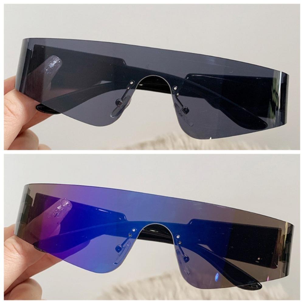 2 PCS Rimless One-pieces Women Sunglasses Men Fashion Y2k Mirror Shades Eyewear Ins Popular Brand Design UV400 Sun Glasses