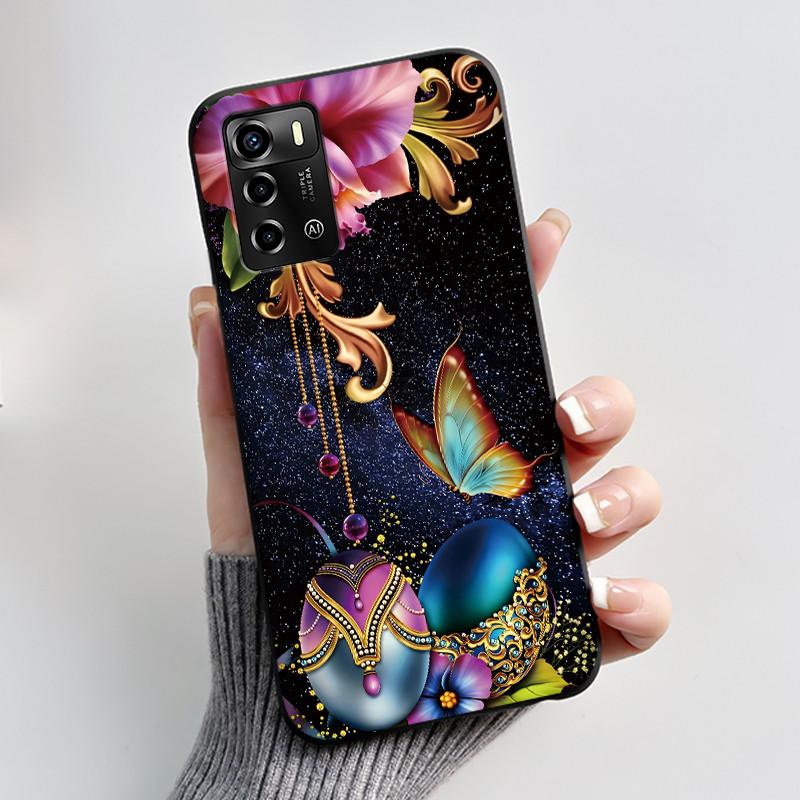 Pouzdro Pro ZTE Blade A72 4G V40 Vita Kryt na telefon Plášť Estetické Roztomilá Kočka Astronaut Móda Matně Černé Ochranné Měkké TPU Kryt