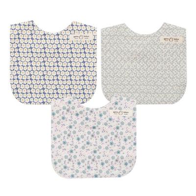 Dreaming Tofu Cotton Square Bib 3-piece Set, French Flower + Vintage Leaf + I Can Fry, 3 Pieces