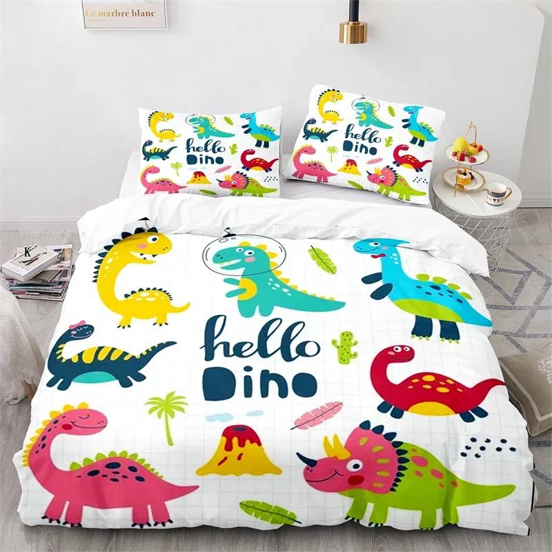 Cartoon Animal Duvet Cover King Twin For Kids Girls Boy Teen Kawaii Dinosaur Dog Comforter Cover Microfiber 3D Print Bedding Set