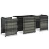3-piece Bistro Garden Set with Cushions - Grey - 102 X 58 X 76 Cm