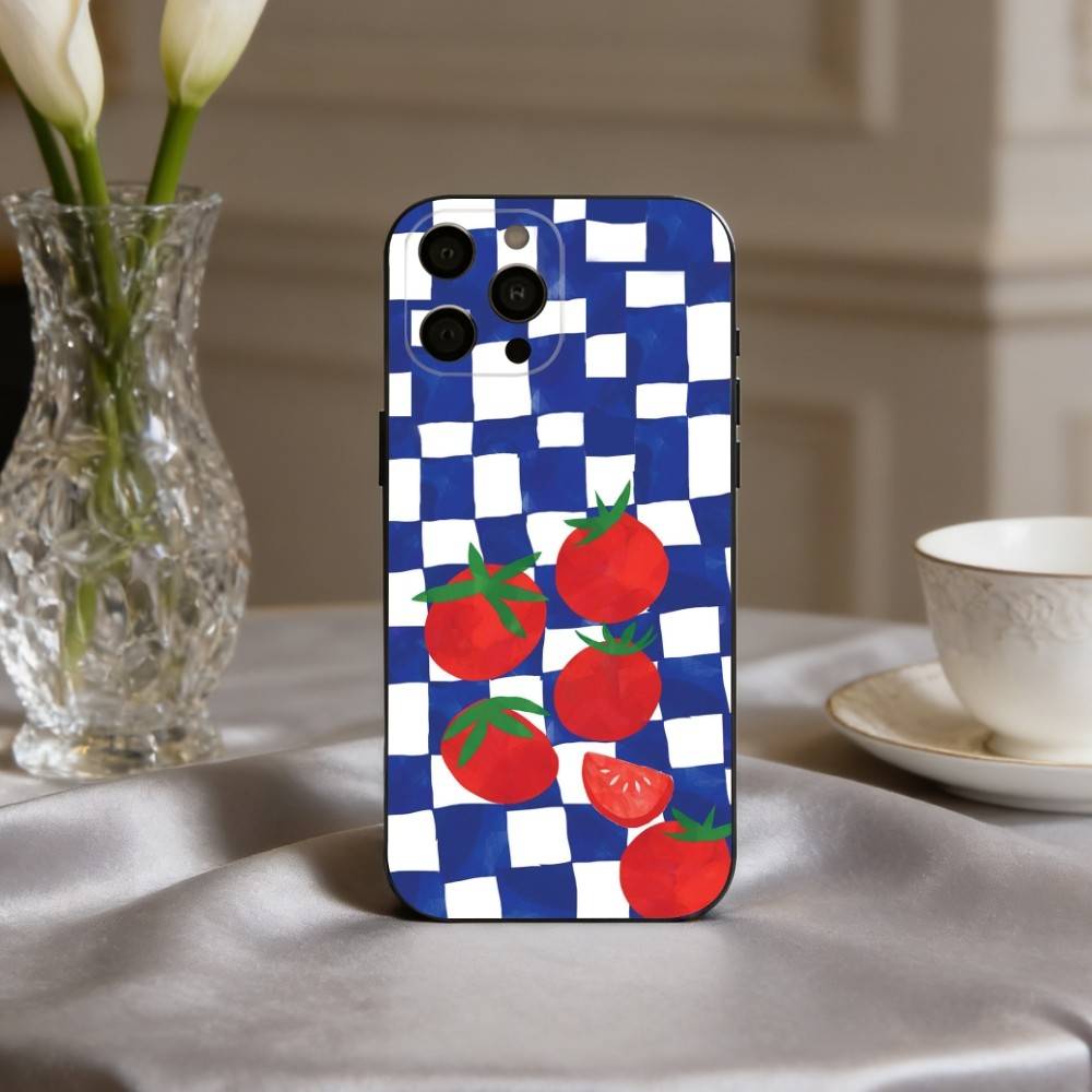 Ins Cute Colorful F-Fruit Phone Case For iPhone 17,16,15,14,13,12,11 Plus,Pro Max,XS,Soft Silicone Black Cover