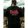 Herren T-Shirt Schwarz Frueh Kolsch Logo Print Freizeitkleidung Für Outdoor-Veranstaltungen Und Täglichen Gebrauch, Große Größen