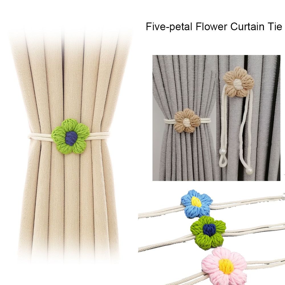 

Five-petal Flower Flowers Curtain Tie Curtain Accessories Gauze Curtain Door Curtain Ties бежевий