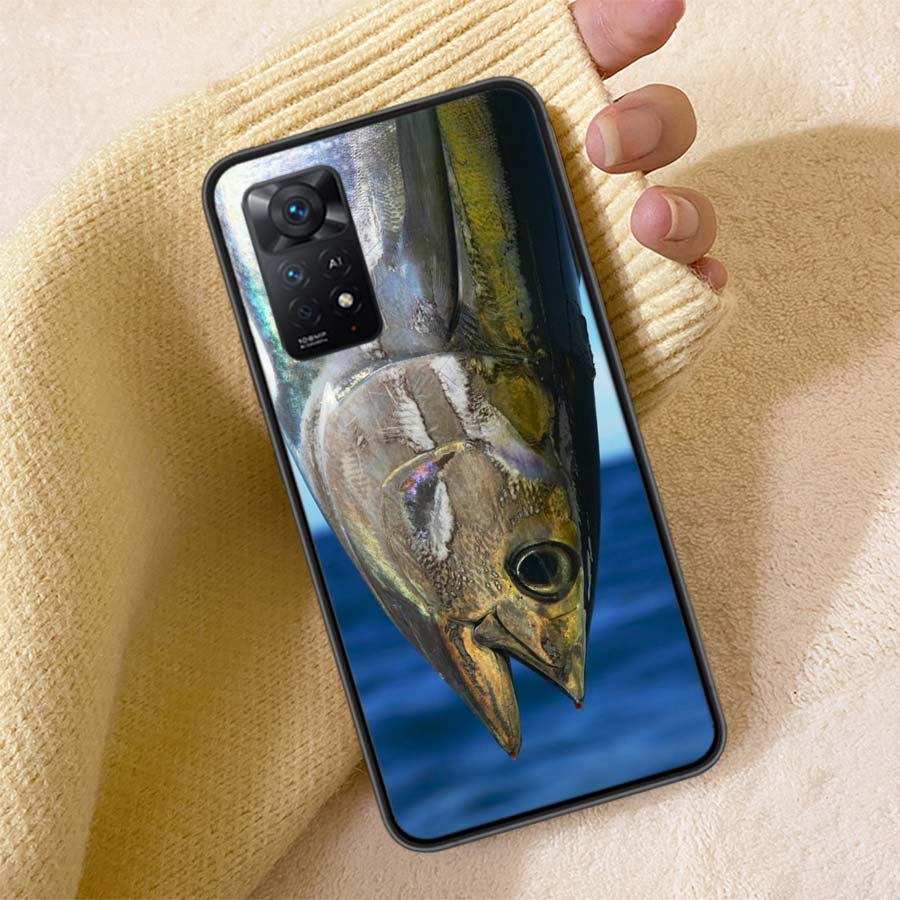 Ocean Sports Fishing for Tuna Phone Case For Redmi Note 13 14 15 Pro Plus 12 13C 12C 15C 9 10 10C 9T 9C 9A TPU Soft Cover Clear