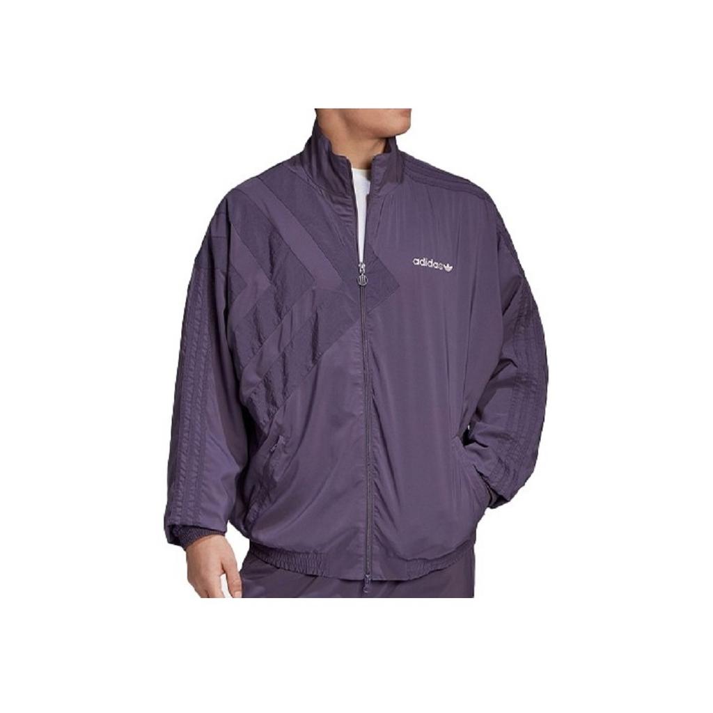 Adidas Originals Trefoil Logo Print Stand Collar Sports Jacket Men Jackets Purple GL6157