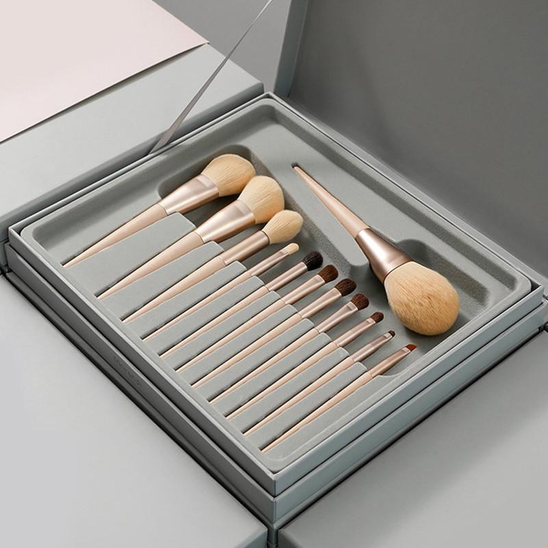 

Профессиональный набор кистей для макияжа из 12 предметов, супермягкий, эластичный, удобный, набор косметических кистей Morandi Color