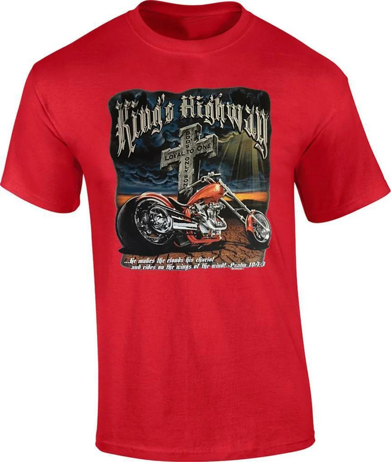 

Kings Highway Christ Religious Christians Motorcyclist Gift TShirt 100 Cotton ONeck Summer Short Sleeve Casual Mens Tshirt S