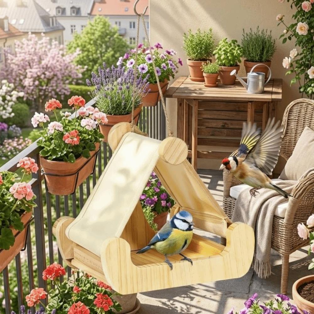 Hatching Nest Wooden Bird Hammock Hanging Bird Swing Perch Bird Feeding Station  Small Medium Birds