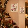 Christmas Gnome Pearl Diamond Painting Kit, PVC Beaded Mosaic Art with Tomte Gnome Star Cookie Candy Gift Box Holly Snowflake Gem Border Pattern, DIY
