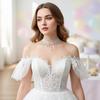 1PC White Lace Necklace Fairy Style, Wedding Accessories Stylish Retro Cos Ladies Collarbone Chain, Adjustable