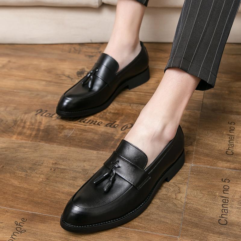 Small Size Leather Shoes Men's Four-season Breathable Foot Cover Business Casual Shoes British and Korean Version with Suit Men's Leather Shoes