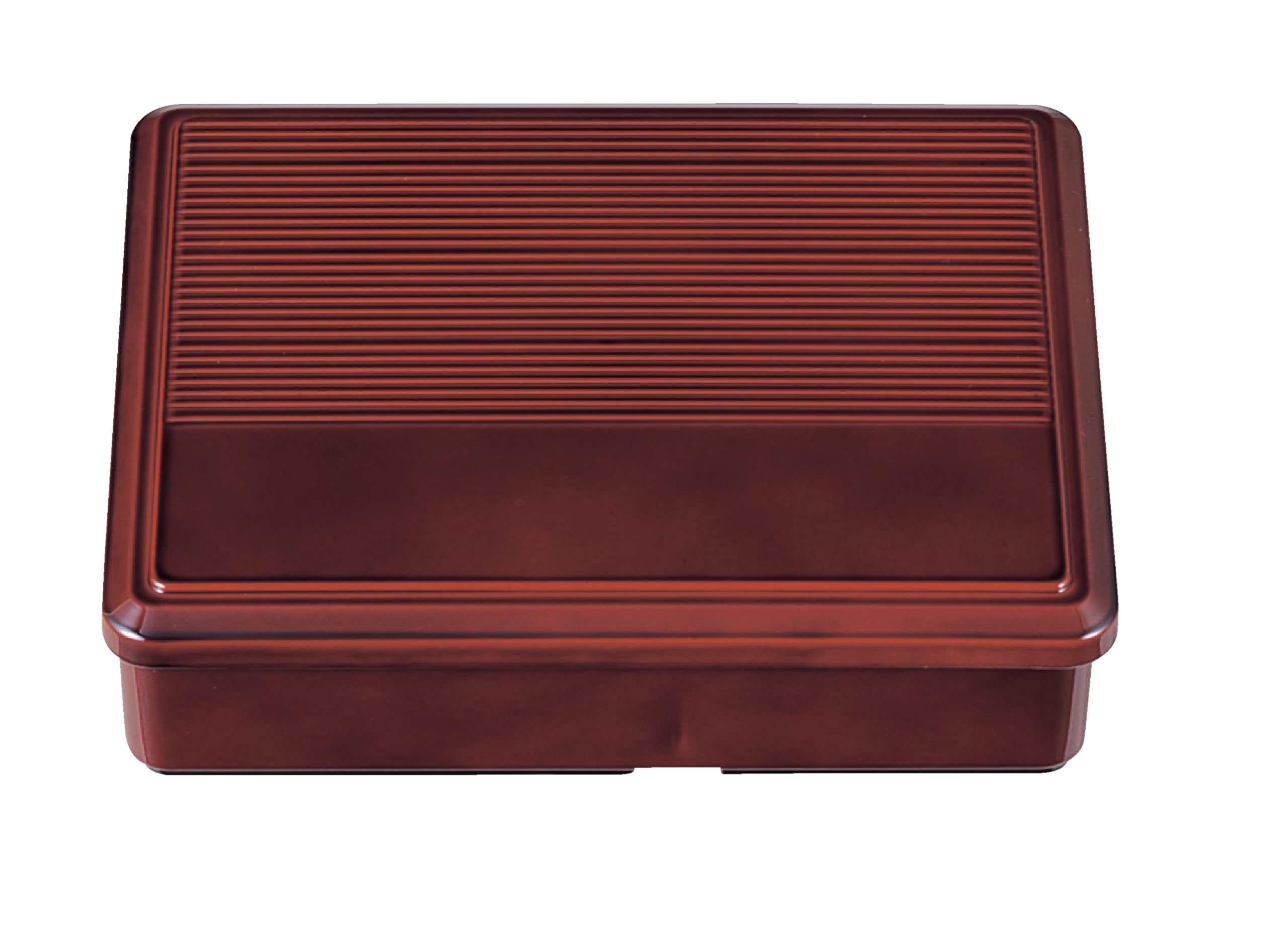Wakaizumi Lacquerware Long Fixed Bento Dark Red 8-inch Box, Finish, 1-410-1