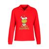 Women's Stand-up Collar Long-sleeved Pullover Top, Christmas Print Sports Top