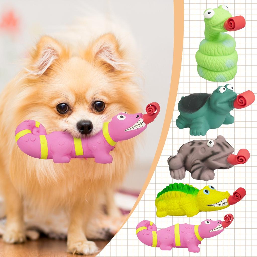 Dog Toy Latex Cartoon Animal Shape Sound Bite-Resistant Easy-To-Clean Pet Toy