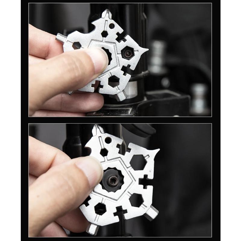 23 In 1 Pentagon Multi-function Snowflake Inner Six Angle Wrench Tool Outdoor EDC Screwdriver Bicycle Combination Tool 58*58mm