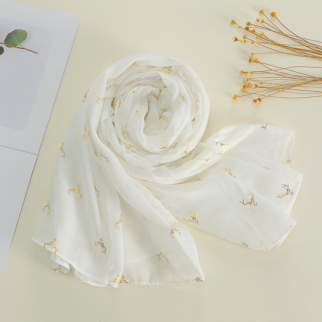 Cotton and Linen Scarf for Women In Spring  Autumn and Winter Long Thin Silk Scarf Korean Version Versatile and Fashionable Beige Shawl