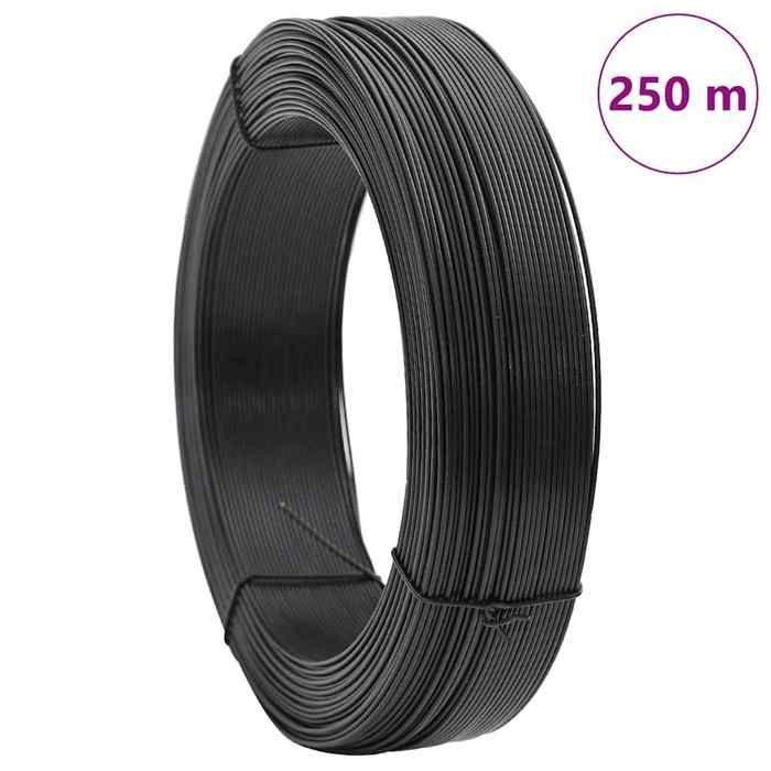 VidaXL Fil de liaison de clôture 250 m 1,4/2 mm Acier Anthracite