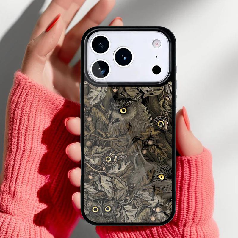 Camouflage Owl soft Phone Case for iPhone 17 16 15 14 13 Pro Max Back Cover for 12 11 Pro Coque