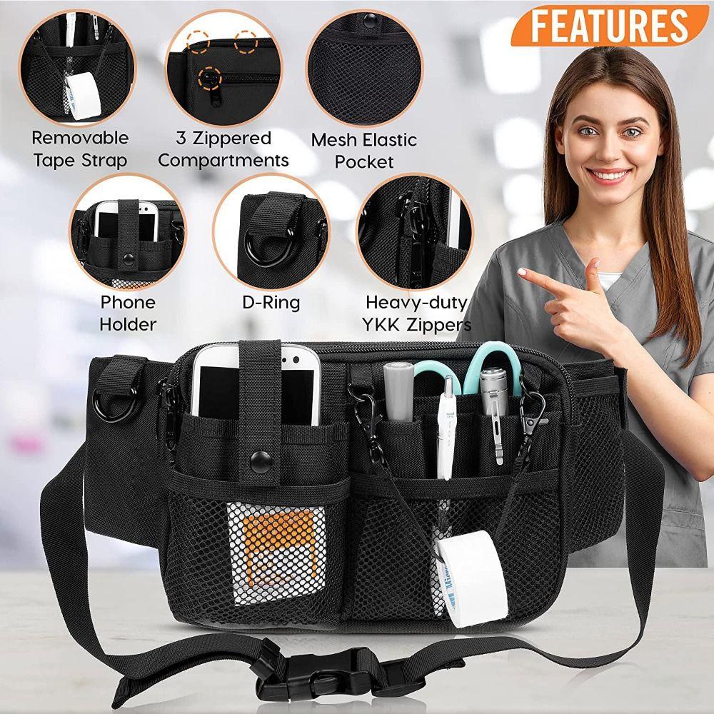 Large-capacity Nurse Pouch Waist Bag Adjustable Nursing Organizer Belt Bag Tool Organizer