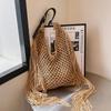Fashion Long Tassel Shoulder Bag Thread Woven Women's Bag New Hollowed Out Handbag Summer Beach Vacation Bag