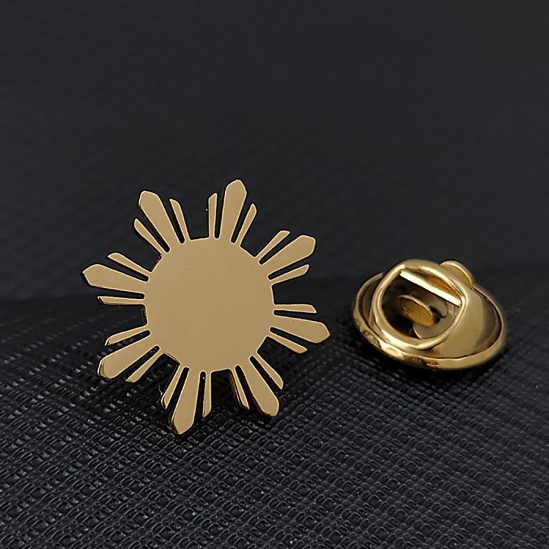 

New European American Style Sunflower Men s Brooch Cufflinks Suit Dress Accessories Personalized Versatile Clothing 14k