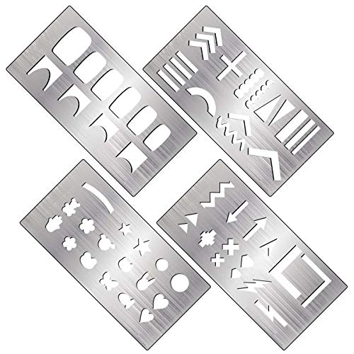 Store2508® (Pack of 4) Nail Stamping Guide Stencils.