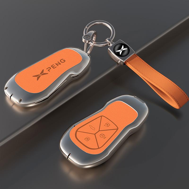 For Xpeng P7 P7i P5 G6 G9 G3 2024 2025 2026 Car Key Case Zinc Alloy Keychain Cover Key Fob Shell Buckle Protector Accessories