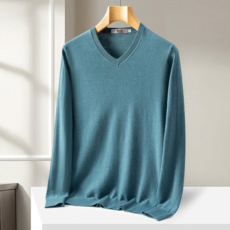 SNOWFLYING Men s 100% Merino Wool V-Neck Pullover XL