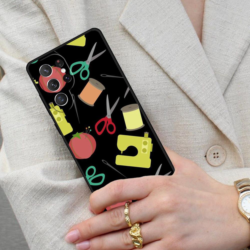 Sewing Scissors Cell Phone Case for Samsung Galaxy S26 Ultra S25 S24 S23 S22 S21 S20 Note10 Cover