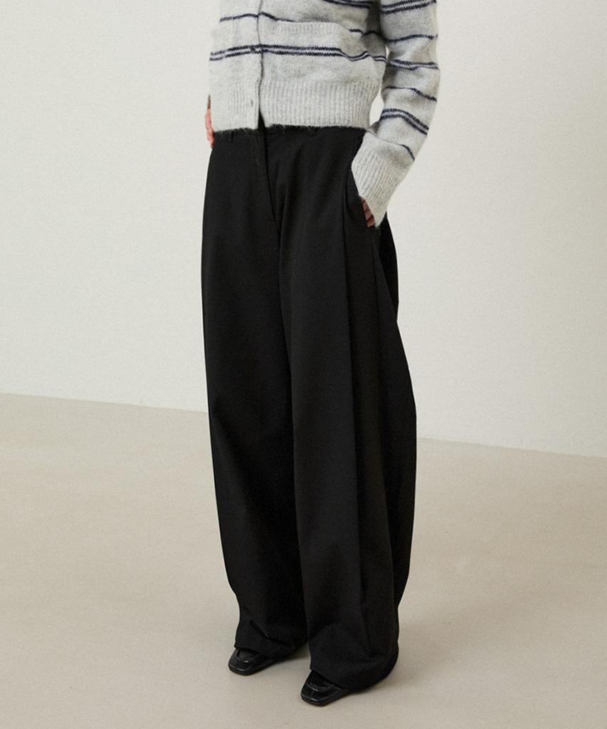 LMOOD WOMEN Kendo Low Wide Slacks Black