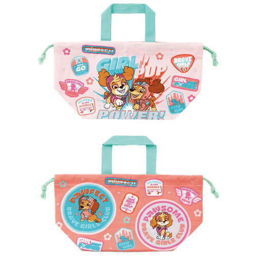 Skater Children's Drawstring Lunch Bag, Made In Japan, Paw Patrol Girl Pup, KB7-A