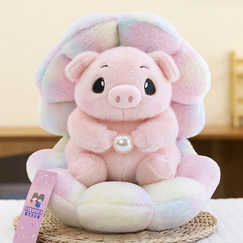 

Vibrant Seashell Pig Plush Toy - Children s Gift Doll 32cm Pig 20cm (0.62kg)