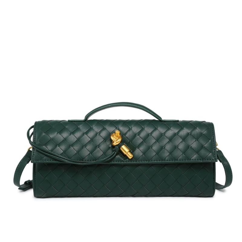 Handwoven Bag Soft Leather Lock Dinner Bag Medieval Baguette Bag Long Fashion