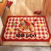 Cute Horse Pattern New Year Door Mat Non-slip Door Carpet Water Absorption Red Bath Mat Home Decorations