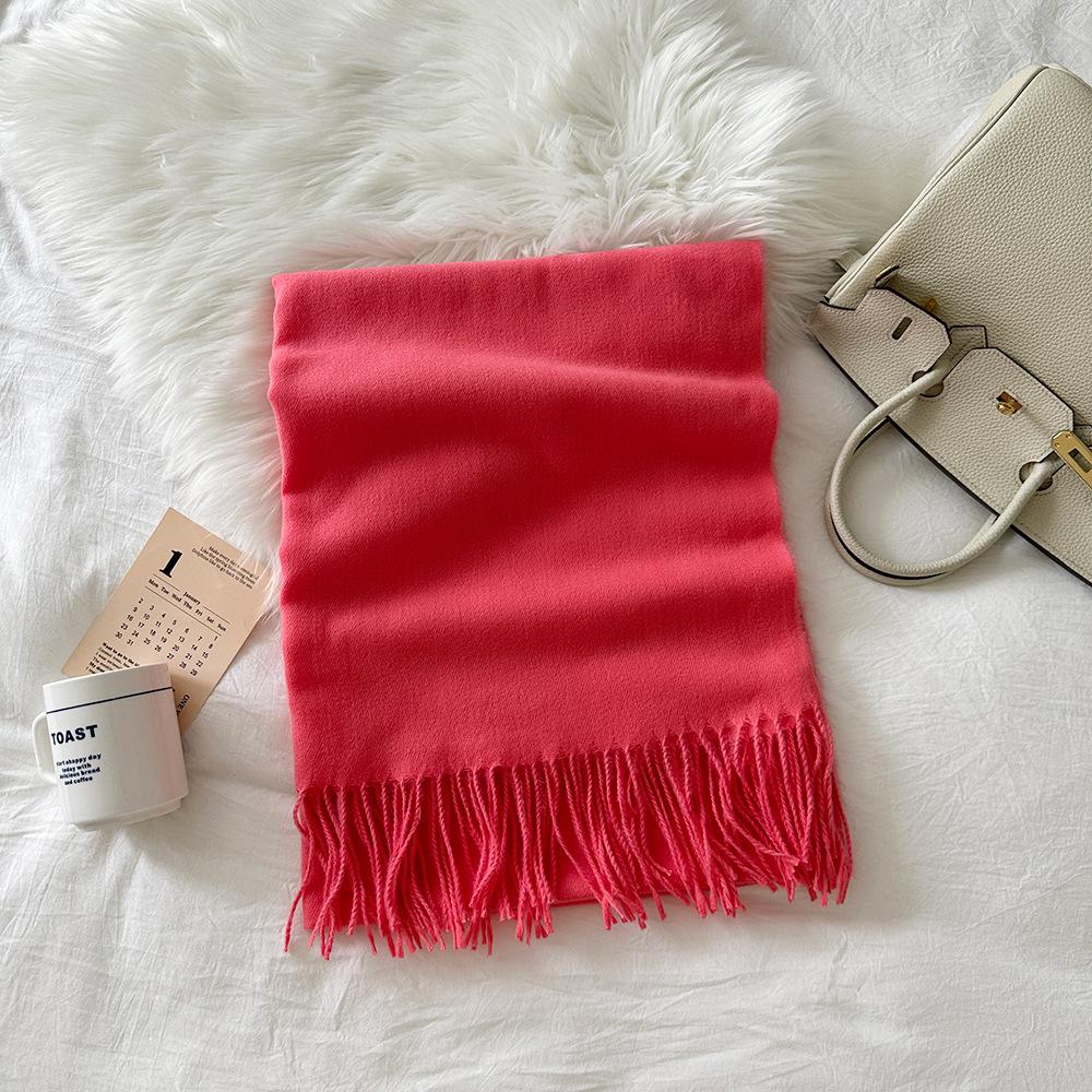 Scarf Women's Solid Color Winter New Fashion Mid Length Warm Scarf Shawl Scarf